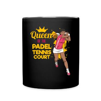 Padel Paddel Tennis Sport Königin Herz I Geschenk - Tasse einfarbig - Schwarz - Vorne