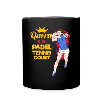 Padel Paddel Tennis Sport Königin Herz I Geschenk - Tasse einfarbig - Schwarz - Vorne