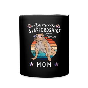 American Staffordshire Maman Rétro - Mug uni - noir - Devant