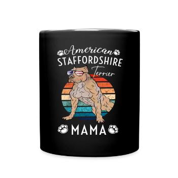 Maman américaine staffordshire - Mug uni - noir - Devant