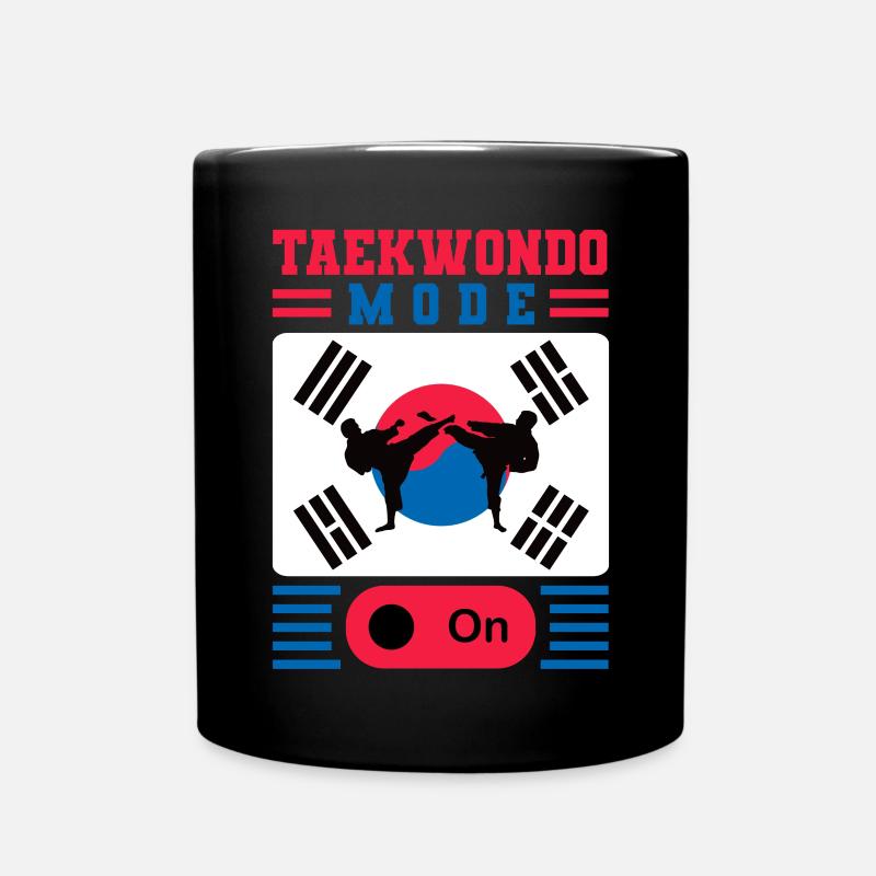 TKD Korean Martial Arts Tae Kwon - Tasse einfarbig - Schwarz