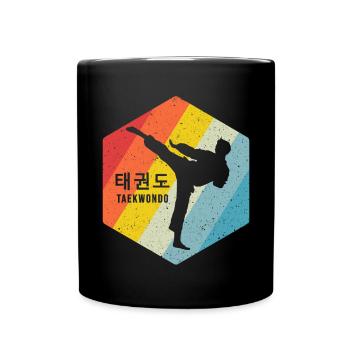 TKD Korean Martial Arts Tae Kwon - Tasse einfarbig - Schwarz - Vorne