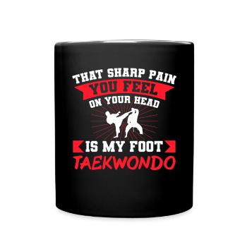 TKD Korean Martial Arts Tae Kwon - Tasse einfarbig - Schwarz - Vorne