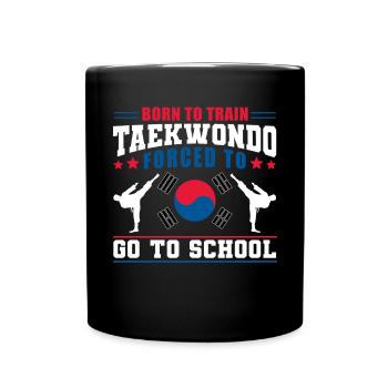 TKD Korean Martial Arts Tae Kwon - Tasse einfarbig - Schwarz - Vorne