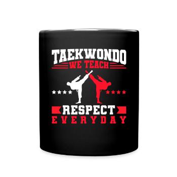 TKD Korean Martial Arts Tae Kwon - Tasse einfarbig - Schwarz - Vorne
