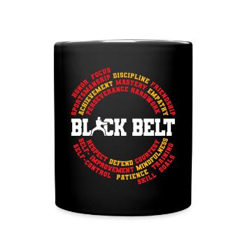 TKD Korean Martial Arts Tae Kwon - Tasse einfarbig - Schwarz - Vorne