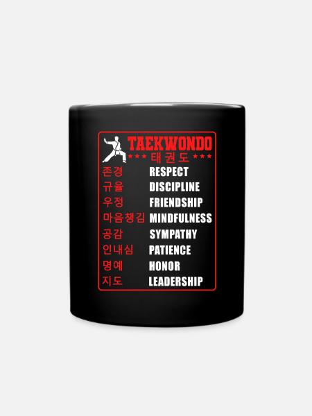 TKD Korean Martial Arts Tae Kwon - Tasse einfarbig - Schwarz