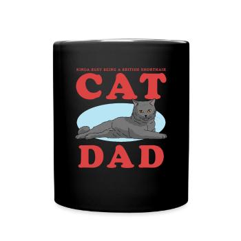 British Shorthair Papa Chat Chat Papa Cadeau - Mug uni - noir - Devant