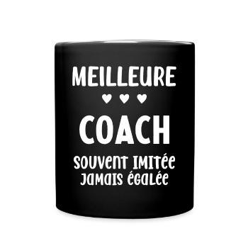 Femme Meilleure Coach Humour entraineuse Cadeau - Mug uni - noir - Devant