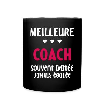 Femme Meilleure Coach Humour entraineuse Cadeau - Mug uni - noir - Devant
