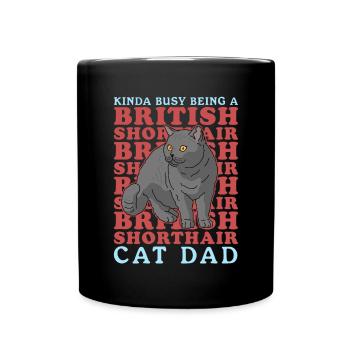British Shorthair Papa | Chat Chat Papa Cadeau - Mug uni - noir - Devant