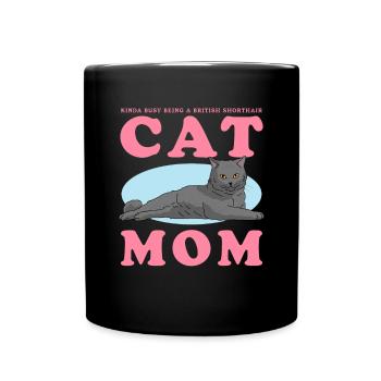 British Shorthair Maman Chat Chat Papa Cadeau - Mug uni - noir - Devant