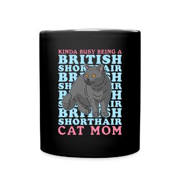 British Shorthair Mom | Chat Chat Papa Cadeau - Mug uni - noir - Devant