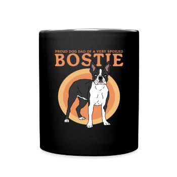 Boston Terrier Dad Hunde Hundebesitzer Geschenk - Tasse einfarbig - Schwarz - Vorne