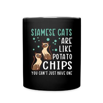 Siamese Cat Cats Cat Owner - Full Colour Mug - black - Front