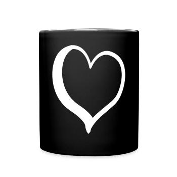 Cœur Noble Blanc - Mug uni - noir - Devant