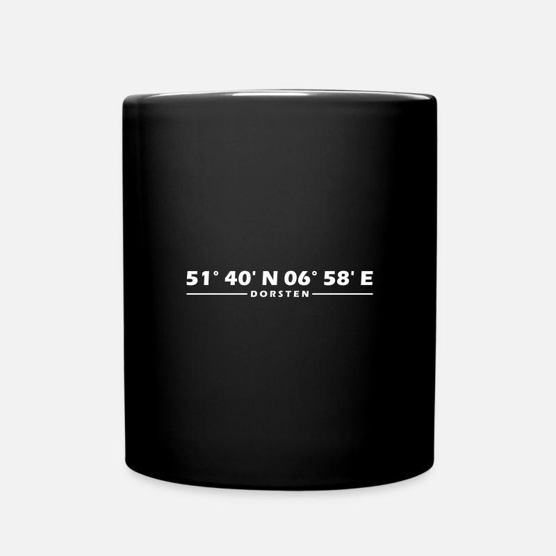 Dorsten Koordinaten - Tasse einfarbig - Schwarz