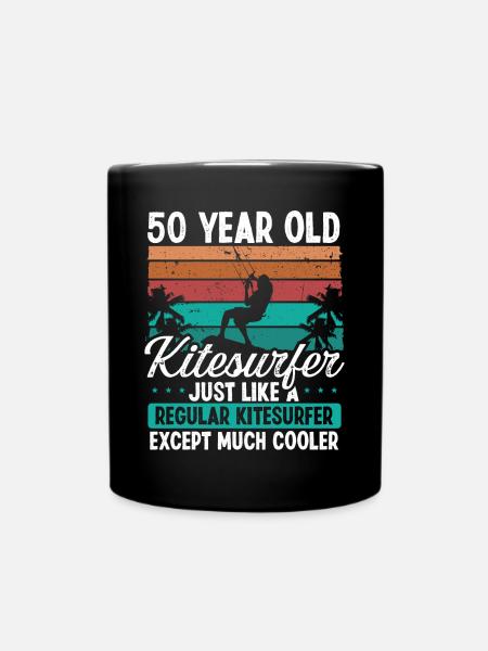 Kitesurfeur de 50 ans Kitesurfer 50e anniversaire - Mug uni - noir