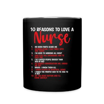 Emergency Room Nurse Cardiac Nurse CNA - Full Colour Mug - black - Front