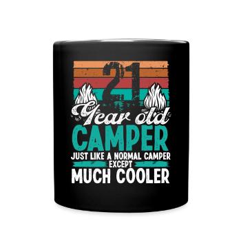 21 Year Old Camper Scouting Camping 21 Birthday - Full Colour Mug - black - Front