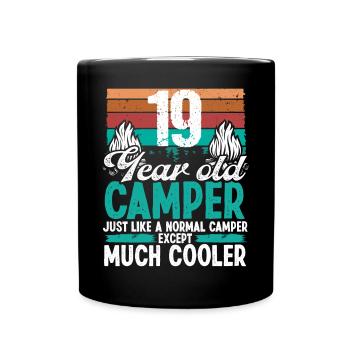 19 Year Old Camper Scouting Camping 19 Birthday - Full Colour Mug - black - Front