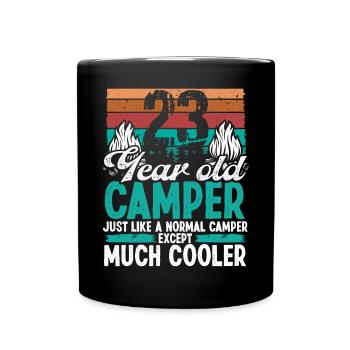23 Year Old Camper Scouting Camping 23 Birthday - Full Colour Mug - black - Front