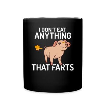 Je ne mange rien qui pète Végétalien Végétarien - Mug uni - noir - Devant
