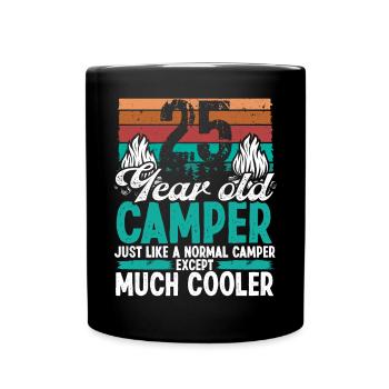 25 Year Old Camper Scouting Camping 25 Birthday - Full Colour Mug - black - Front