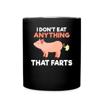 Je ne mange rien qui pète Végétalien Végétarien - Mug uni - noir - Devant
