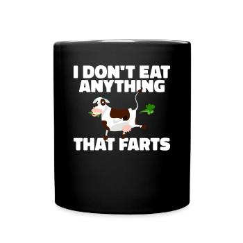 Je ne mange rien qui pète Végétalien Végétarien - Mug uni - noir - Devant