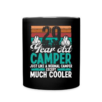 29 Year Old Camper Scouting Camping 29 Birthday - Full Colour Mug - black - Front