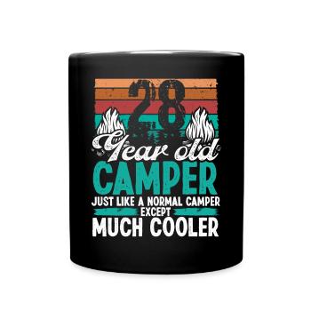 28 Year Old Camper Scouting Camping 28 Birthday - Full Colour Mug - black - Front