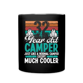 32 Year Old Camper Scouting Camping 32 Birthday - Full Colour Mug - black - Front