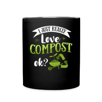 Composting Compost Worm Waste - Full Colour Mug - black - Front
