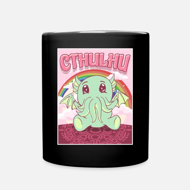 Kawaii Cthulhu Necronomicon Cthulhu Monstre - Mug uni - noir