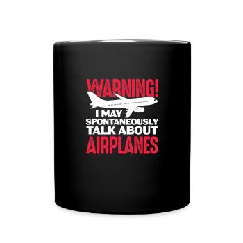 Pilot Flugzeug Fliegen Flieger Geschenk - Tasse einfarbig - Schwarz - Vorne