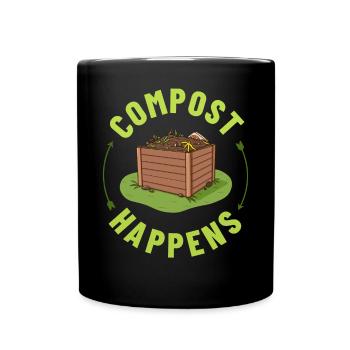 Composting Compost Worm Waste - Full Colour Mug - black - Front