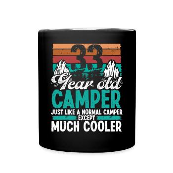 33 Year Old Camper Scouting Camping 33 Birthday - Full Colour Mug - black - Front