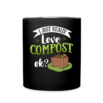 Composting Compost Worm Waste - Full Colour Mug - black - Front