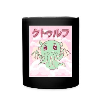 Kawaii Cthulhu Necronomicon Cthulhu Monster - Tasse einfarbig - Schwarz - Vorne