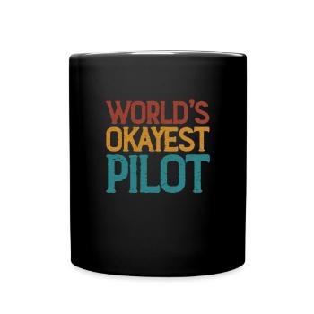 Pilot Flugzeug Fliegen Flieger Geschenk - Tasse einfarbig - Schwarz - Vorne