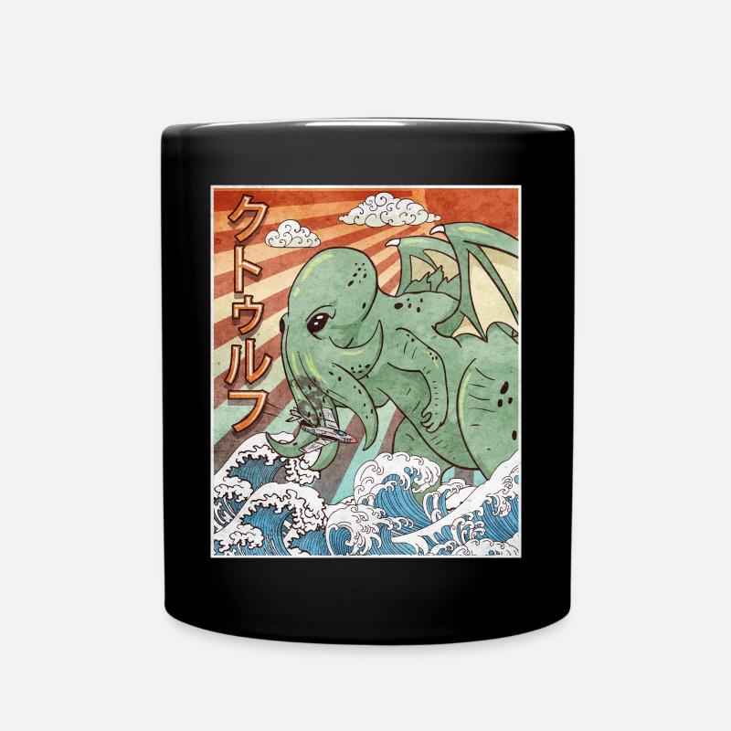 Kaiju Cthulhu Necronomicon Japanisches Monster - Tasse einfarbig - Schwarz