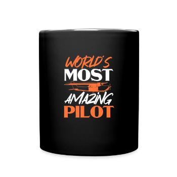 Pilot Flugzeug Fliegen Flieger Geschenk - Tasse einfarbig - Schwarz - Vorne
