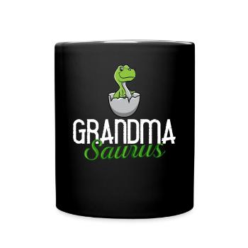 Dinosaur Grandma Saurus Omasaurus Grandmother - Full Colour Mug - black - Front
