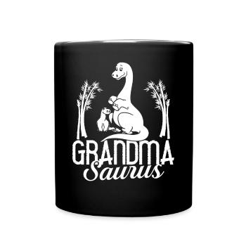 Dinosaur Grandma Saurus Omasaurus Grandmother - Full Colour Mug - black - Front