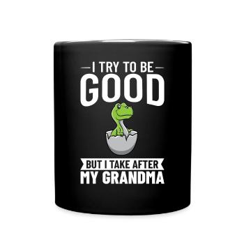 Dinosaur Grandma Saurus Omasaurus Grandmother - Full Colour Mug - black - Front