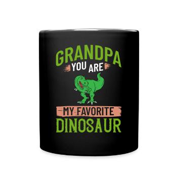 Opa Dinosaurier Großvater Saurus Opasaurus - Tasse einfarbig - Schwarz - Vorne