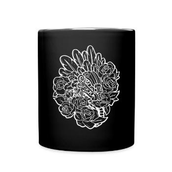Quetzalcoatl Roses Ancient Aztec Serpent Maya - Full Colour Mug - black - Front