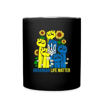 Ukrainian Life Matter Ukraine Fleurs - Mug uni - noir - Devant