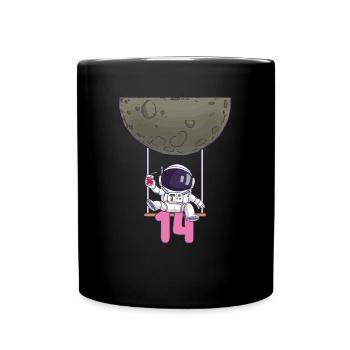 14. Geburtstag Astronaut 14 Jahre Weltraumgalaxie - Tasse einfarbig - Schwarz - Vorne